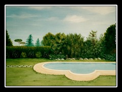 trompe l'oeil garden su pannello
