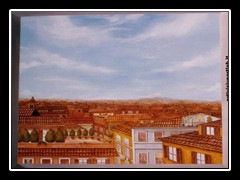 trompe l'oeil su  pannello veduta