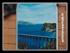 trompe l'oeil su pannello